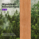 PURPLE LEAF Sunroom Hardtop Gazebo Solarium Wood Grain  Galvanized Steel Double Roof All-Weather Aluminum Outdoor Screen House