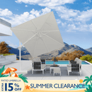 PURPLE LEAF White Outdoor Umbrella Left-Right Tilting Patio Cantilever Umbrella
