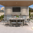 PURPLE LEAF 7 / 9 / 11 pcs Outdoor Dining Set Patio Dining Furniture for Lawn Backyard Deck Brown
