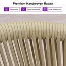 PURPLE LEAF Patio Bar Stools Set of 2 Outdoor Wicker Modern High Bar Chairs Metal Cushioned Barstools with Backs and Ergonomic Armrest for Balcony Garden Indoor Kitchen Island