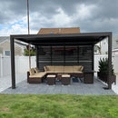 PURPLE LEAF Louvered Pergola Accessory Aluminum Louver Grille for Optimal Privacy, Sunlight Control Side Fixed Shutter Wall, for Bronze Pergola Not Included