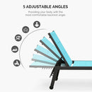 PURPLE LEAF Extra Large 2 Pieces Outdoor Aluminum Chaise Lounge Chair with Wheels