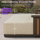 PURPLE LEAF Outdoor Chaise Lounge Modern Aluminum Teak Finish Lounge Chair with Thick Cushion and 2 Pillows Elegant Style Lounger for Residential Commercial Patio Pool and Villa Bronze