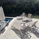 PURPLE LEAF Patio Chaise Lounge Chair Outdoor Plastic Textilene Sun Bathing Recliner Tanning Pool Lounger with 6 Adjustable Position for Outside Beach in-Pool Lawn Poolside