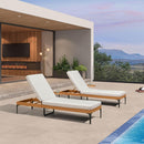PURPLE LEAF Outdoor Chaise Lounge Patio Lounge Chair Recliner with Side Table and Cushion for Poolside Balcony Backyard