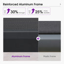 PURPLE LEAF Patio Chaise Lounge Plastic Pool Outdoor Lounge Chair with Aluminum Frame Stackable Patio Tanning Chairs for Poolside Sunbathing Beach Deck Yard