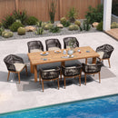 PURPLE LEAF 2 Pieces Outdoor Dining Chair All-Weather Wicker Aluminum Frame Patio Dining Chair for Lawn Garden Backyard Deck with Cushion Brown Armchair