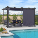 PURPLE LEAF Outdoor Retractable Pergola with Sun Shade Canopy Patio Aluminum Pergola With Curtains