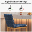 PURPLE LEAF Outdoor Counter Height Stools Set of 2, PU Leather Patio Bar Set with Aluminum Frame, Bar Chairs for Poolside, Garden, Kitchen Island