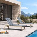 PURPLE LEAF Pool Oversized Lounge Chairs Rattan Aluminium Patio Chaise Lounge Outdoor Adjustable Recliner Finish Loungers Woven PE Sun Chairs for Poolside Deck Beach