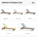 PURPLE LEAF Outdoor Teak Chaise Lounge Chair, Wood Grain Aluminum Outdoor Pool Lounge Chairs with Adjustable Backrest, Breathable Recliner for Patio, Poolside, Garden