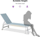 PURPLE LEAF Outdoor Chaise Lounge Chairs Set of 2 White Aluminum Lounge Chair Five-Position Adjustable Chaise with Wheels and Table for Pool Deck Patio