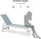 PURPLE LEAF Outdoor Chaise Lounge Chairs Set of 2 White Aluminum Lounge Chair Five-Position Adjustable Chaise with Wheels and Table for Pool Deck Patio