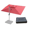 PURPLE LEAF Rectangular Large Outdoor Cantilever Umbrella With Base for Garden, Pool