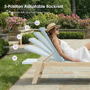 PURPLE LEAF Extra Large Patio Chaise Lounge French Outdoor Wicker Lounger Matte Teak Aluminum Frame 771LBS Capacity PE Rattan Adjustable Backrest for Pool Garden Beach Backyard