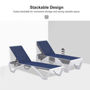 PURPLE LEAF Patio Chaise Lounge Chair Outdoor Plastic Textilene Sun Bathing Recliner Tanning Pool Lounger with 6 Adjustable Position for Outside Beach in-Pool Lawn Poolside