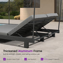 PURPLE LEAF Outdoor Daybed for Patio,  Poolside Chaise Lounge Bed with Cushion, Olefin Blend Fabric, Aluminum Frame Sunbed with Side Table for Deck and Backyard