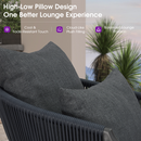 PURPLE LEAF Outdoor Lounge Chair, Patio Chaise Lounge with Cushioned Seat & Supportive Armrests, Ergonomic Aluminum Pool Lounge Chairs for Backyard Deck Poolside, Teak