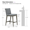 PURPLE LEAF Outdoor Counter Height Stools Set of 2, PU Leather Patio Bar Set with Aluminum Frame, Bar Chairs for Poolside, Garden, Kitchen Island