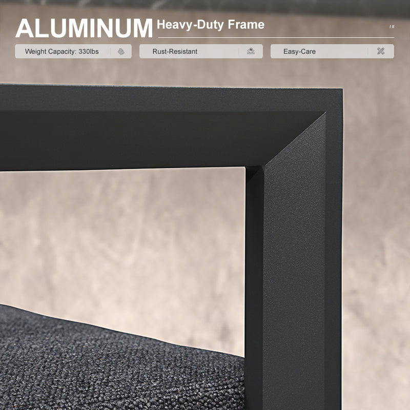 PURPLE LEAF Outdoor Bar Stools Set of 2 Modern Aluminum Barstools with Stainless Removable Cushion Patio Bar Stool for Kitchen Outside Island Backyard