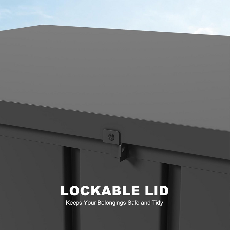 PURPLE LEAF Outdoor Deck Box Waterproof Lockable Storage Box Container with Lid Deck Organization for Patio Cushions Side Table Pool Accessories Garden Tools
