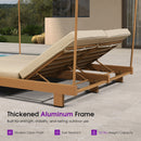 PURPLE LEAF Outdoor Daybed for Patio,  Poolside Chaise Lounge Bed with Cushion, Olefin Blend Fabric, Aluminum Frame Sunbed with Side Table for Deck and Backyard