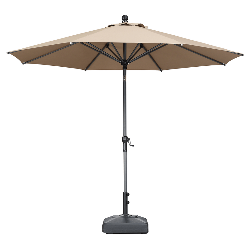 PURPLE LEAF Crank and Tilt Table Umbrella Outdoor Patio Market Umbrella with Visible Hand Crank System