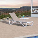 PURPLE LEAF Patio Chaise Lounge Chair Outdoor Plastic Textilene Sun Bathing Recliner Tanning Pool Lounger with 6 Adjustable Position for Outside Beach in-Pool Lawn Poolside