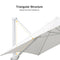 The PURPLE LEAF White Economy Patio Umbrella frame is a triangular stabilizing structure for better load-bearing capacity and wind resistance.