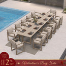 PURPLE LEAF Caesar Outdoor Dining Set Aluminum Luxury Patio Furniture Table and Chairs Set with Olifen Removable Thick Cushion and Pillow Patio Dining Sets for Garden Deck