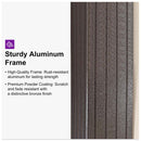 PURPLE LEAF  Outdoor Hardtop Gazebo Bronze Aluminum Frame Galvanized Steel Double Roof for Patio Pool with Reinforcement Support Rod
