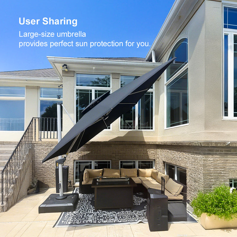 PURPLE LEAF Best Square Cantilever Pool Umbrella Outdoor Patio Sun Porch Umbrella