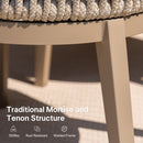 PURPLE LEAF Outdoor Dining Set for Family, Aluminum Outdoor Patio Table and Chairs Set with Olefin Cushions, Patio Furniture Set for Garden or Deck, Beige