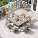 PURPLE LEAF Outdoor Dining Set All-Weather PE Rattan Outdoor Patio Furniture Set with Aluminum Frame