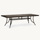 PURPLE LEAF Cast Aluminum Patio Dining Armchairs and Round Table | Rhombus and Square Lattice Designs