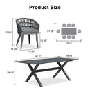 PURPLE LEAF Outdoor Dining Set Rattan Dining Chairs and Table for Garden Patio