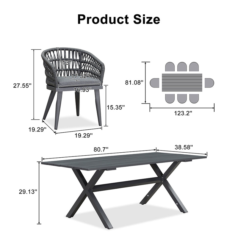 PURPLE LEAF Outdoor Dining Set Rattan Dining Chairs and Table for Garden Patio