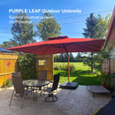 PURPLE LEAF 9 x 12 / 10 x 13 ft Rectangular Patio Umbrella Aluminum Cantilever Umbrella in Wood Color