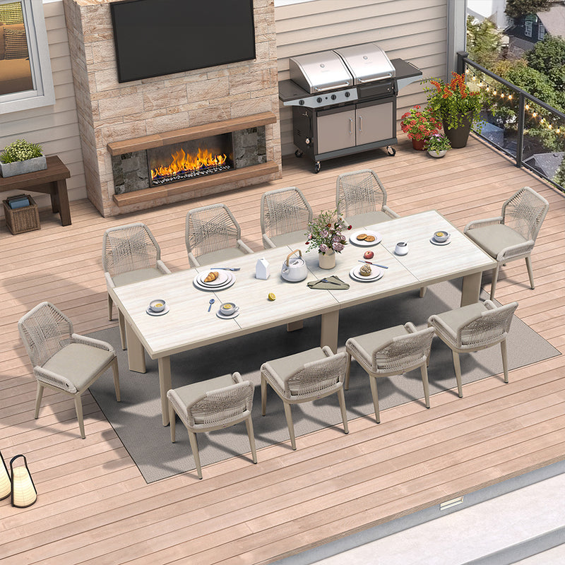 PURPLE LEAF 7/9/11 Pieces Patio Dining Set with Sunbrella Cushions All-Weather Wicker Patio Table and Chairs for Deck, Garden