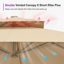 PURPLE LEAF Provence Series Outdoor Cantilever Patio Umbrella with Champagne Gold Frame for Terrace, Deck & Lounge