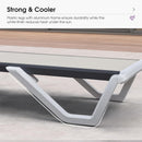 Clearance-PURPLE LEAF Patio Chaise Lounge Plastic Pool Outdoor Lounge Chair with Aluminum Frame Stackable Patio Tanning Chairs for Poolside Sunbathing Beach Deck Yard