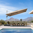 PURPLE LEAF Deluxe Left-Right Tilting Patio Umbrella Outdoor Swivel Cantilever Umbrellas