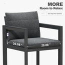 PURPLE LEAF Caesar 2-Pieces Patio Dining Chairs Aluminum Luxury Chairs with Olifen Removable Thick Cushion and Pillow for Garden Deck
