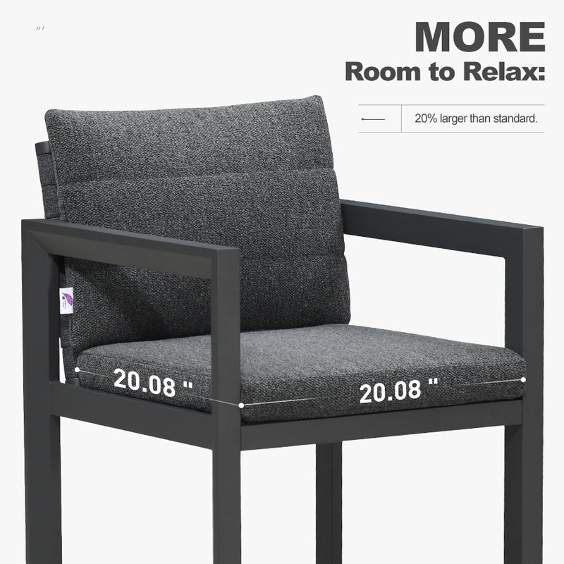 PURPLE LEAF Caesar Outdoor Dining Set Aluminum Luxury Patio Furniture Table and Chairs Set with Olifen Removable Thick Cushion and Pillow Patio Dining Sets for Garden Deck