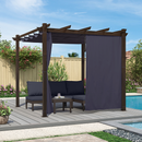 PURPLE LEAF Bronze Pergola Outdoor Retractable Metal Pergola with Canopy with Shade Cover With Curtains