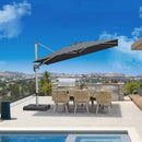 PURPLE LEAF Deluxe Left-Right Tilting Patio Umbrella Outdoor Swivel Cantilever Umbrellas