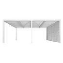 PURPLE LEAF Athena Louvered Pergola white Outdoor Aluminum Pergola with Shutter Wall Adjustable Gazebo Rainproof for Patio Deck Garden