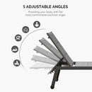 PURPLE LEAF Extra Large 2 Pieces Outdoor Aluminum Chaise Lounge Chair with Wheels