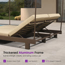 PURPLE LEAF Outdoor Daybed for Patio,  Poolside Chaise Lounge Bed with Cushion, Olefin Blend Fabric, Aluminum Frame Sunbed with Side Table for Deck and Backyard