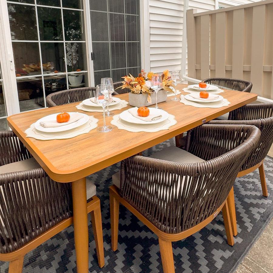 Nautica Piece Outdoor Dining Set Teak Outdoor Dining Table Nautica
